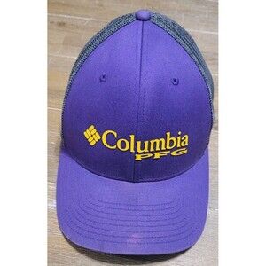 Columbia PFG Mesh SnapBack Ball Cap - LSU Purple Yellow Dark Gray Hat   Tigers